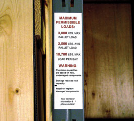 maximum permissable label magnet on rack upright