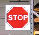 aisle sign with stop sign image
